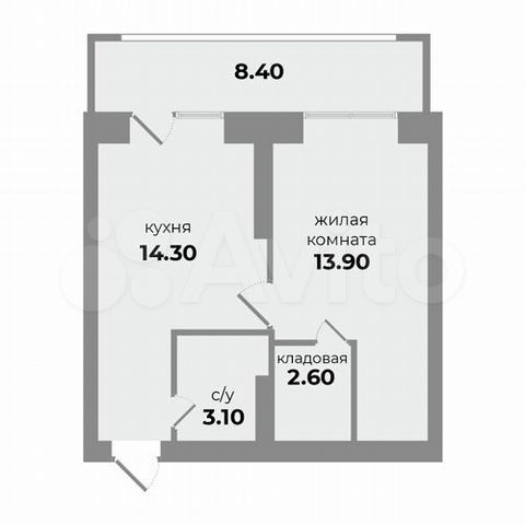 1-к. квартира, 33,9 м², 1/5 эт.