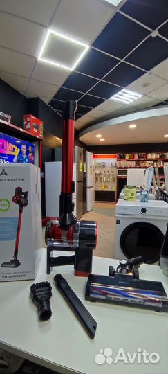 Пылесос accesstyle VH180N03DR, 180Вт, черный/красн