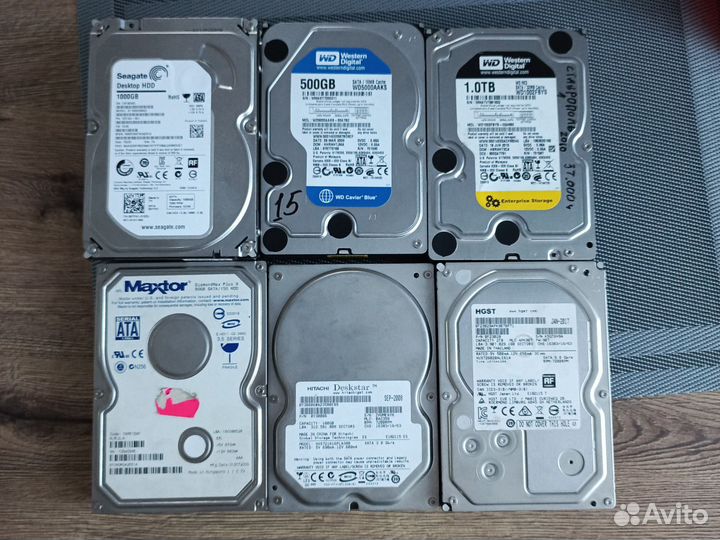 Жесткий диск HDD (seagate, WD, Hitachi) 1тб, 500GB