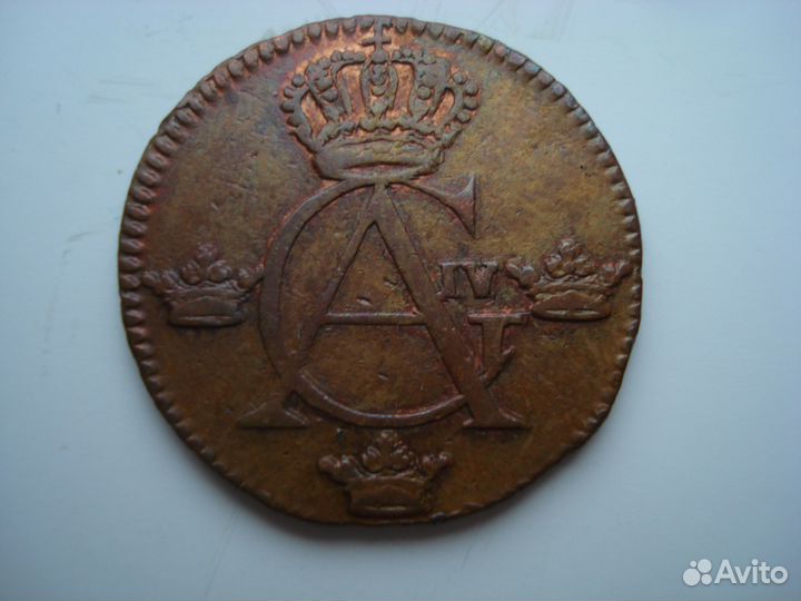 Швеция 1/4 скиллинга 1805 года