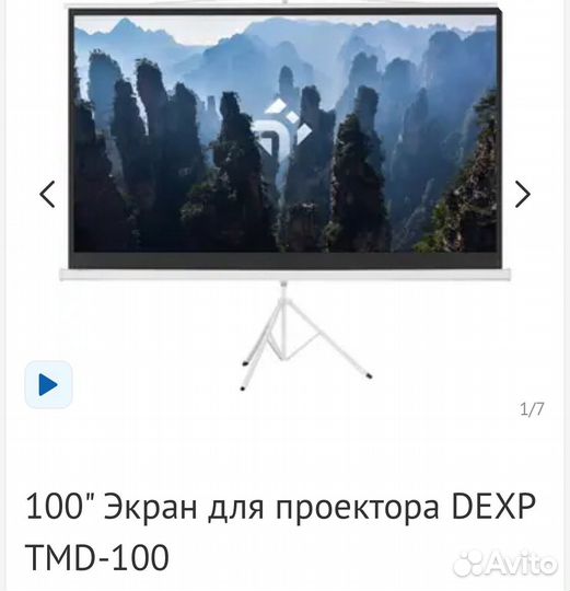 Экран для проектора dexp TMD 100
