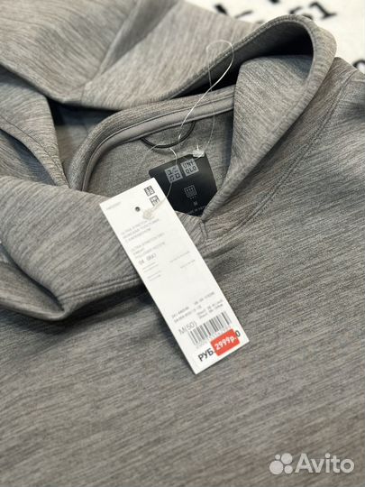 Худи Uniqlo DRY Stretch Hoodie серое