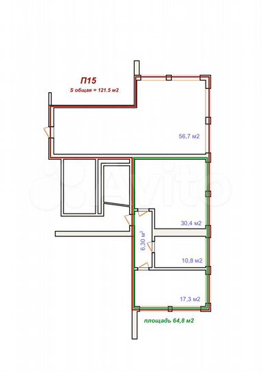 Офис, 121.5 м²