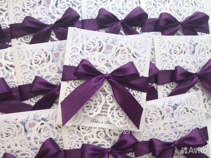 Пригласительные на свадьбу «Ажурная роза»