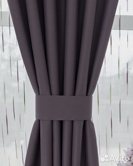 Шторы блэкаут амадео темно-лиловый новые пошив