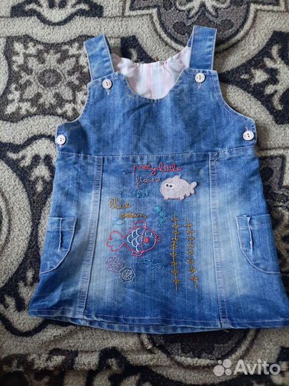 Джинсовый сарафан для девочки 86 92