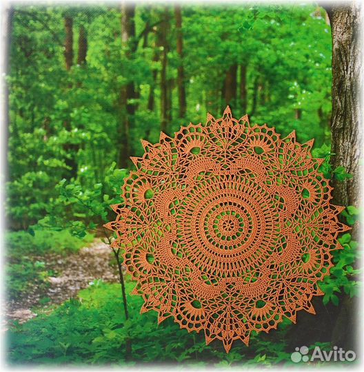 Салфетка вязаная ажурная крючком