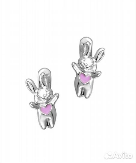 Детские серьги серебро