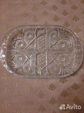 Хрустальные менажница и десертные тарелочки