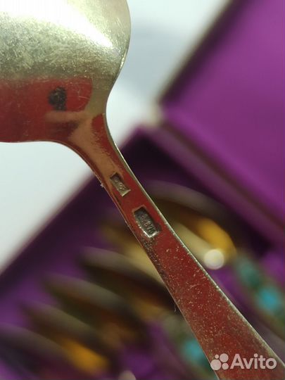 Чайные и десертные ложки с эмалью СССР