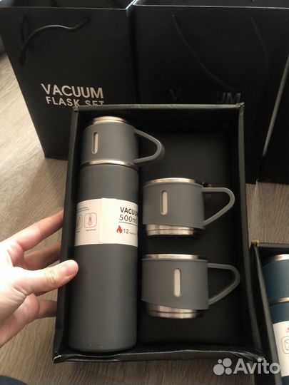 Термос 3кружками +подарочная коробка