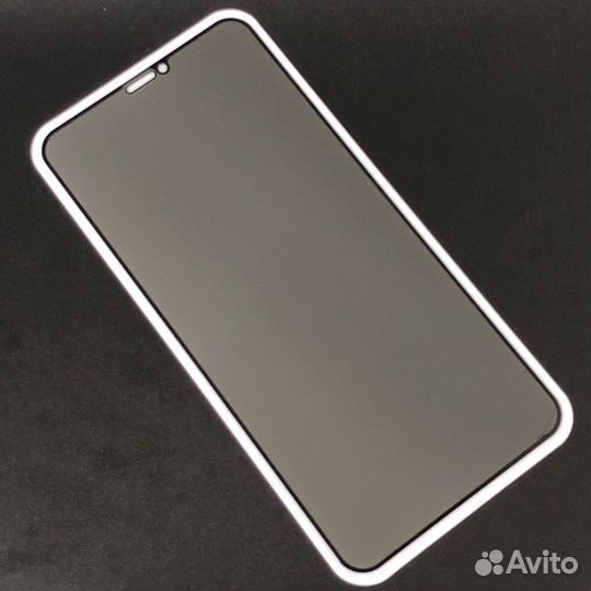 Защитное стекло Антишпион на iPhone XS Max чёрное