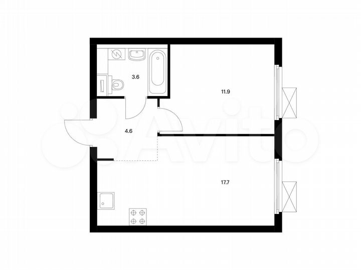 1-к. квартира, 37,8 м², 30/33 эт.