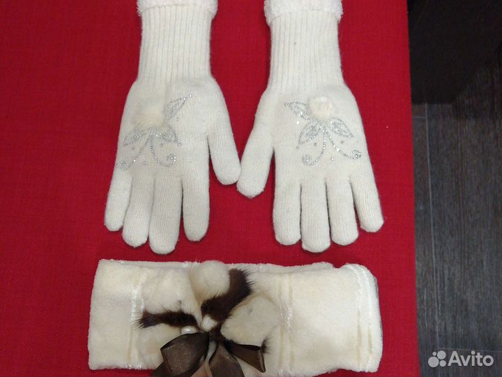 Повязка на голову и перчатки