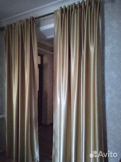 Занавески атласные б/у