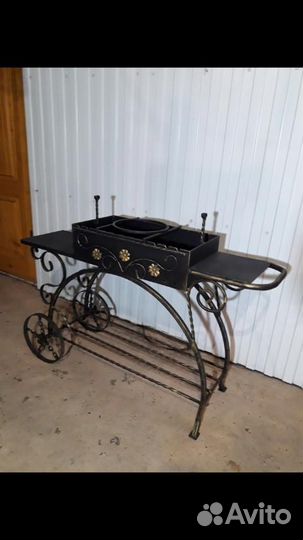 Мангал с печью под казан и крышей