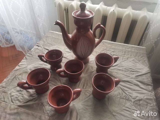 Сервиз чашки и кувшин керамика