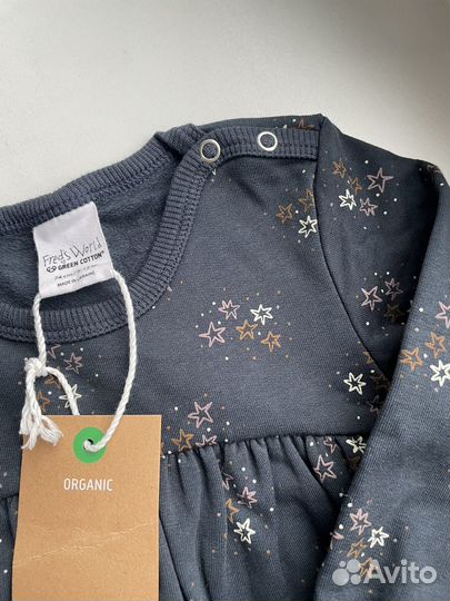 Платье новое 74-80 / 9-12 мес Green Cotton