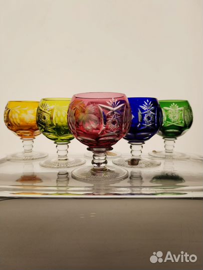 Цветной хрусталь рюмки фужеры бокалы