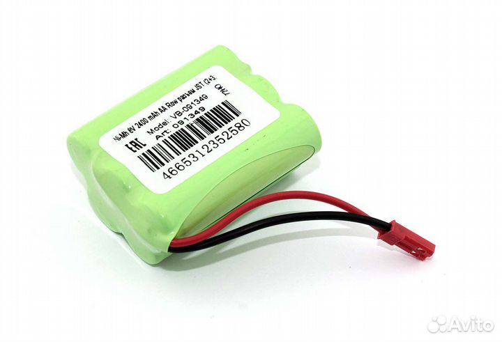Аккумулятор Ni-Mh 6V 2400 mAh AA Row разъем JST (2