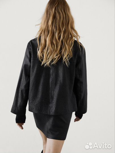 Пиджак Massimo Dutti кожаный