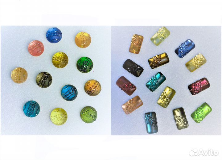 Камни пришивные фактурные, полубусины акрил