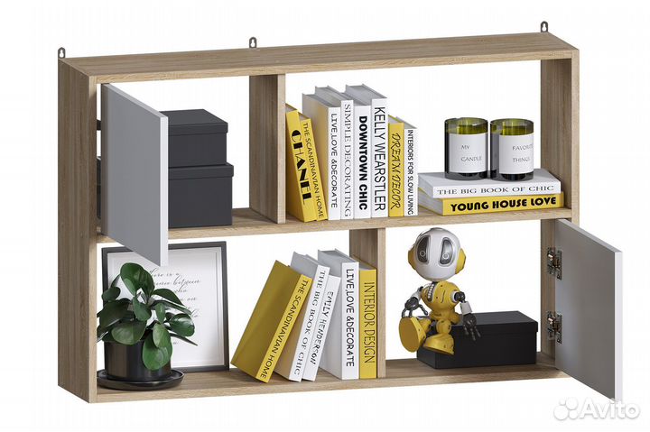 Настенная полка пд-1 Дуб сонома-Белый