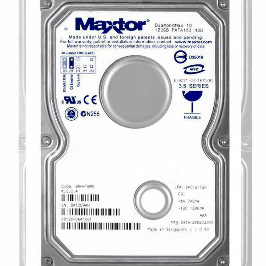 [6B120P0] Жесткий Диск Maxtor 120gb Ide 3.5" 6b120p0