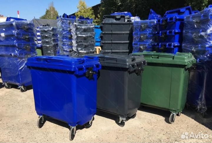 Бак мусорный пластиковый 660л-4965