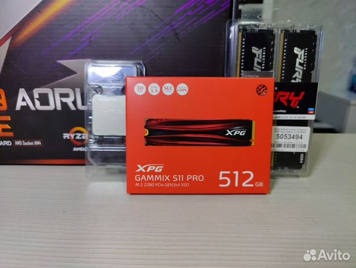 Комплект Ryzen 5 3600+A520 aorus+16gb ddr4+512gm.2