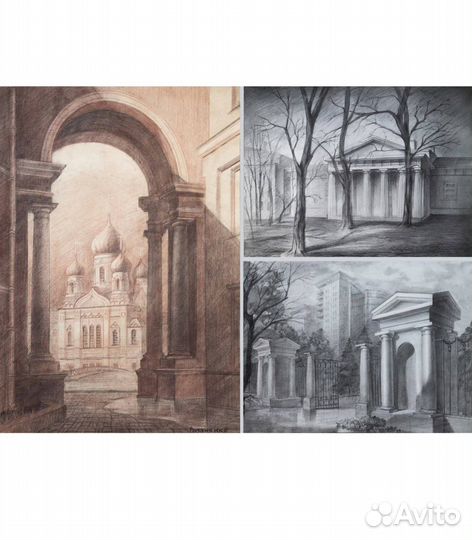 Картина городской пейзаж А2 без рамы