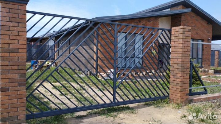 Ворота Откатные в стиле Лофт