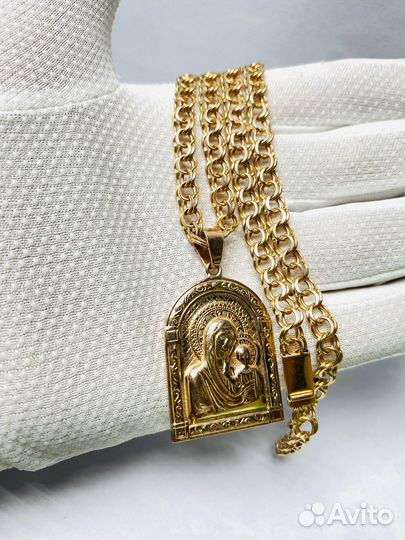Золотая цепь Бисмарк с Иконой 585