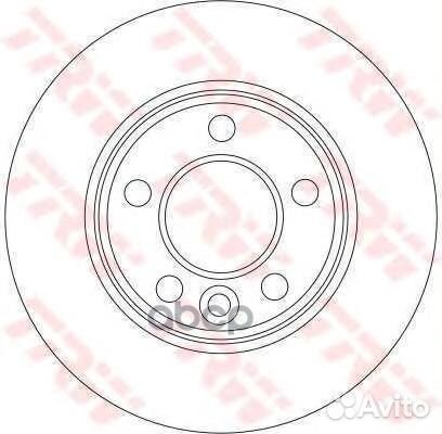 Диск тормозной задний VW T5 TRW DF4312 DF4312 TRW