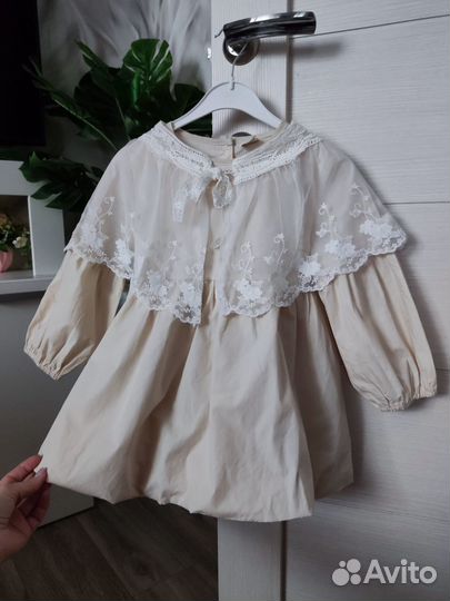 Платье со съемным воротом 98-104