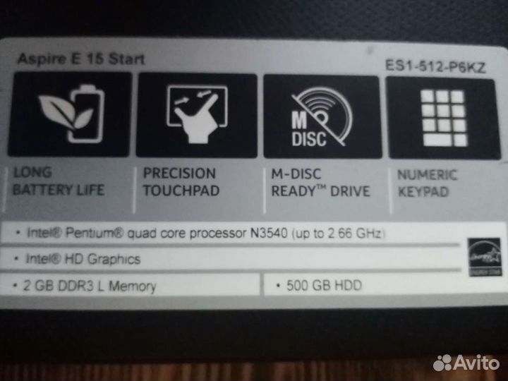 Ноутбук acer aspire Е 15 start