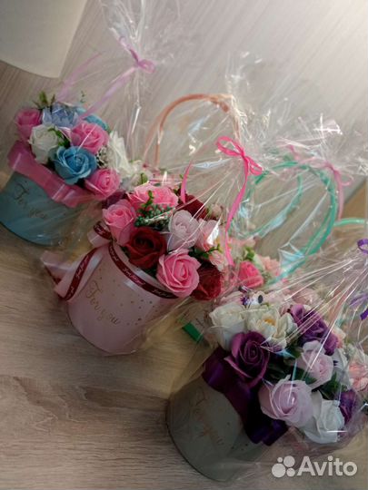 Букеты из мыльных цветов на 8 марта