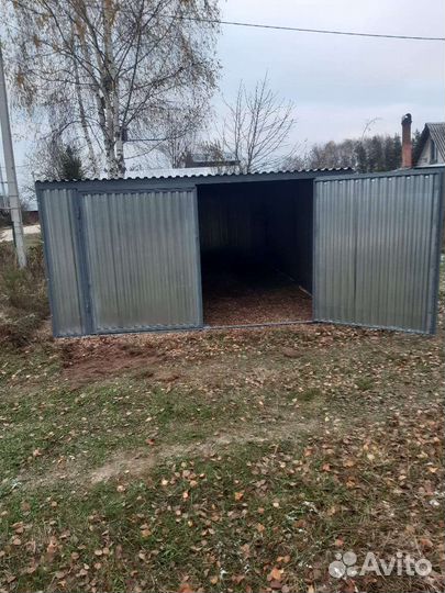 Гараж металлический двускатный