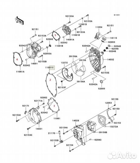 Комплект прокладок Ninja ZX-6R / GPX600R / GPZ600R