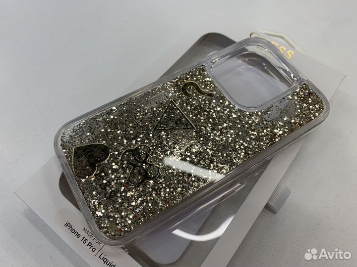 Чехол Guess Liquid glitter для iPhone 15 Pro