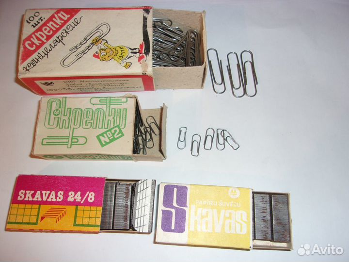 СССР скрепки скобы дырокол копирка точилки
