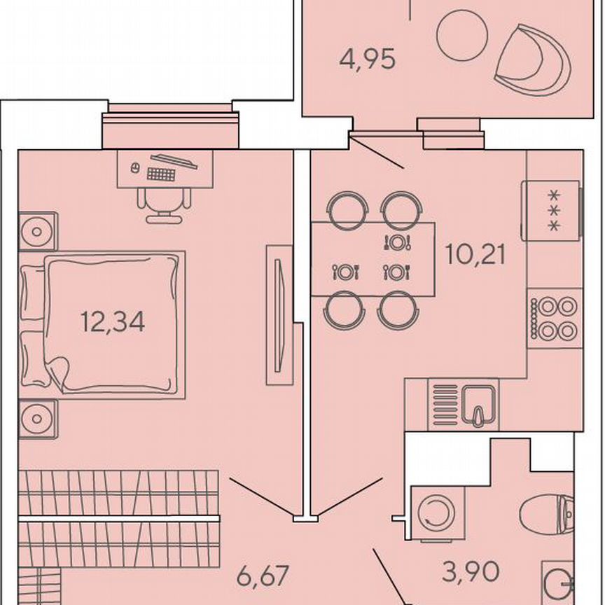 1-к. квартира, 34,6 м², 11/12 эт.