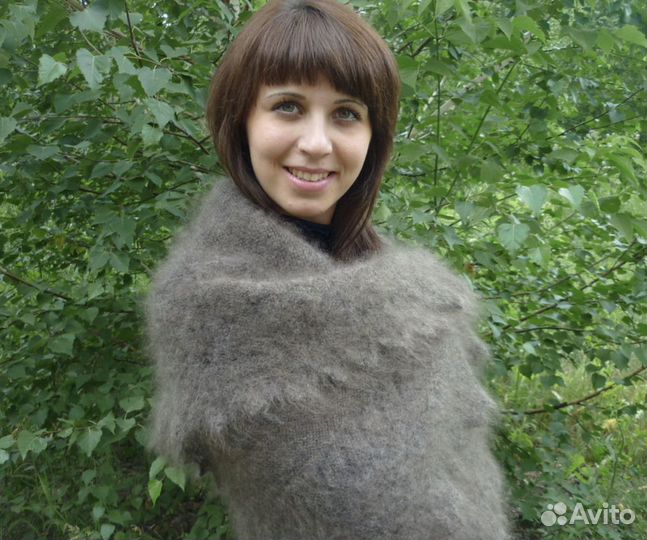 Оренбургский пуховый платок ручной вязки 130 см