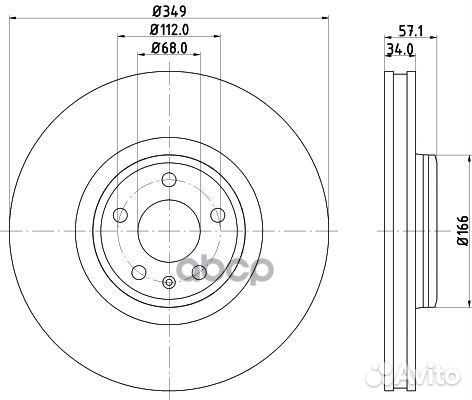 Диск тормозной audi A4 15- перед. DF185112 Trialli