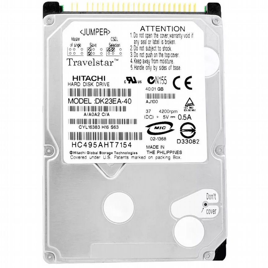 [DK23EA-40] Жесткий Диск Hitachi 40gb Ide 2,5" Hdd Dk23ea-40