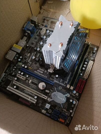 Материнская плата asrock H55m + ddr3 2x2gb+проц