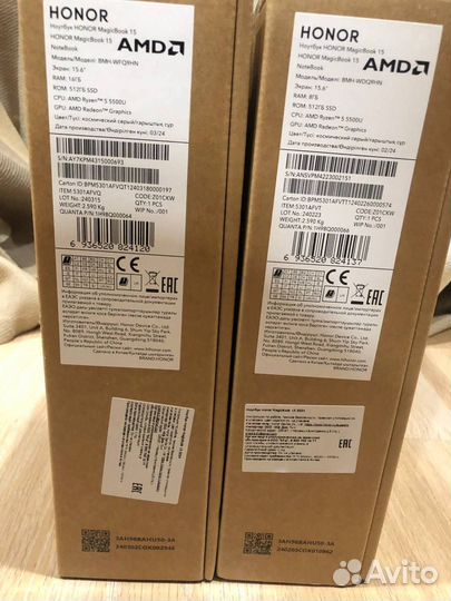 Новый Honor Magicbook 15 Ryzen 5 /16gb/512gb