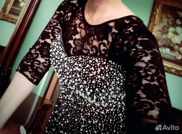Вечернее платье 48 размер черное