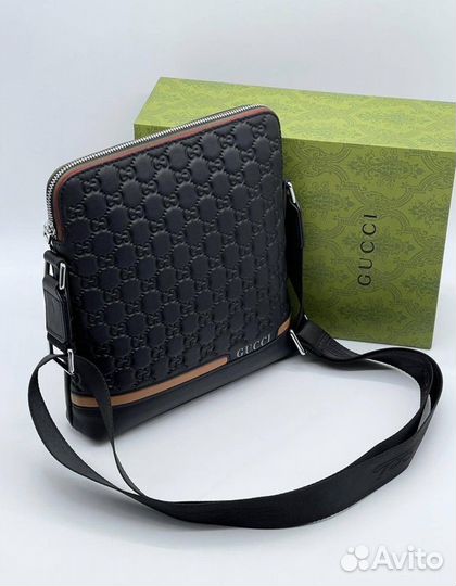 Мужская кожаная сумка gucci