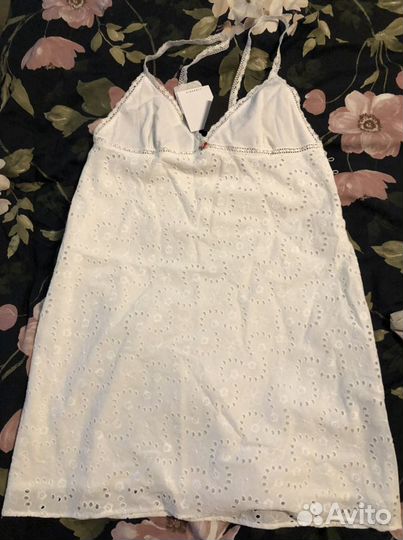 Платье с ажурной вышивкой Zara S